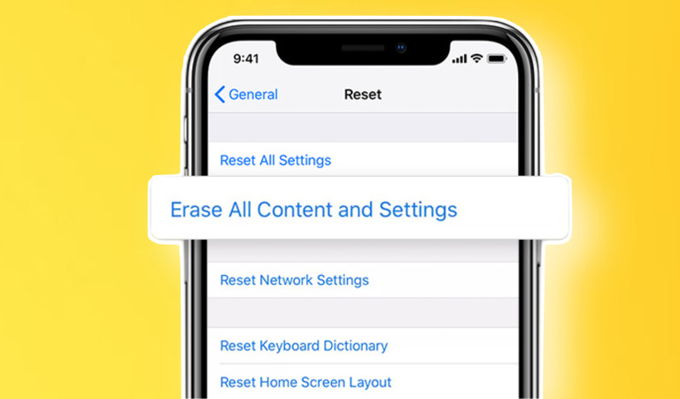 How to erase all content and settings on IOS
